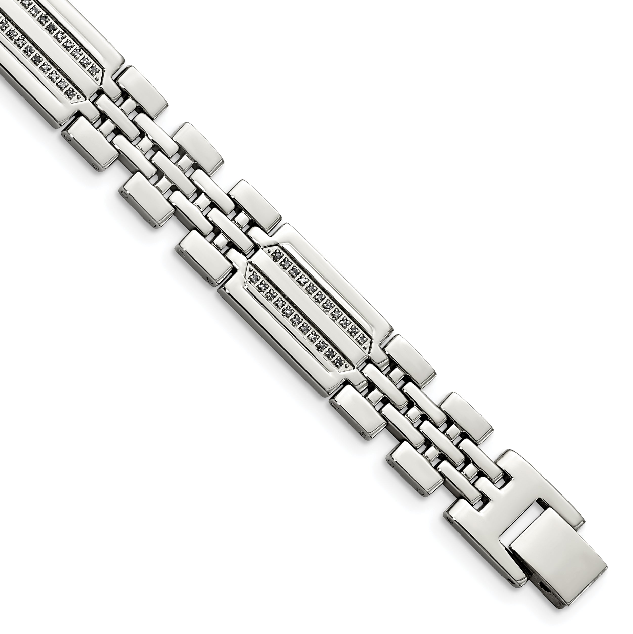 Chisel Stainless Steel Polished with 1/4 carat Diamond 8.75 inch Fancy Bracelet Main image