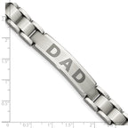 Chisel Stainless Steel Brushed and Polished Lasered DAD 8.75 inch Bracelet