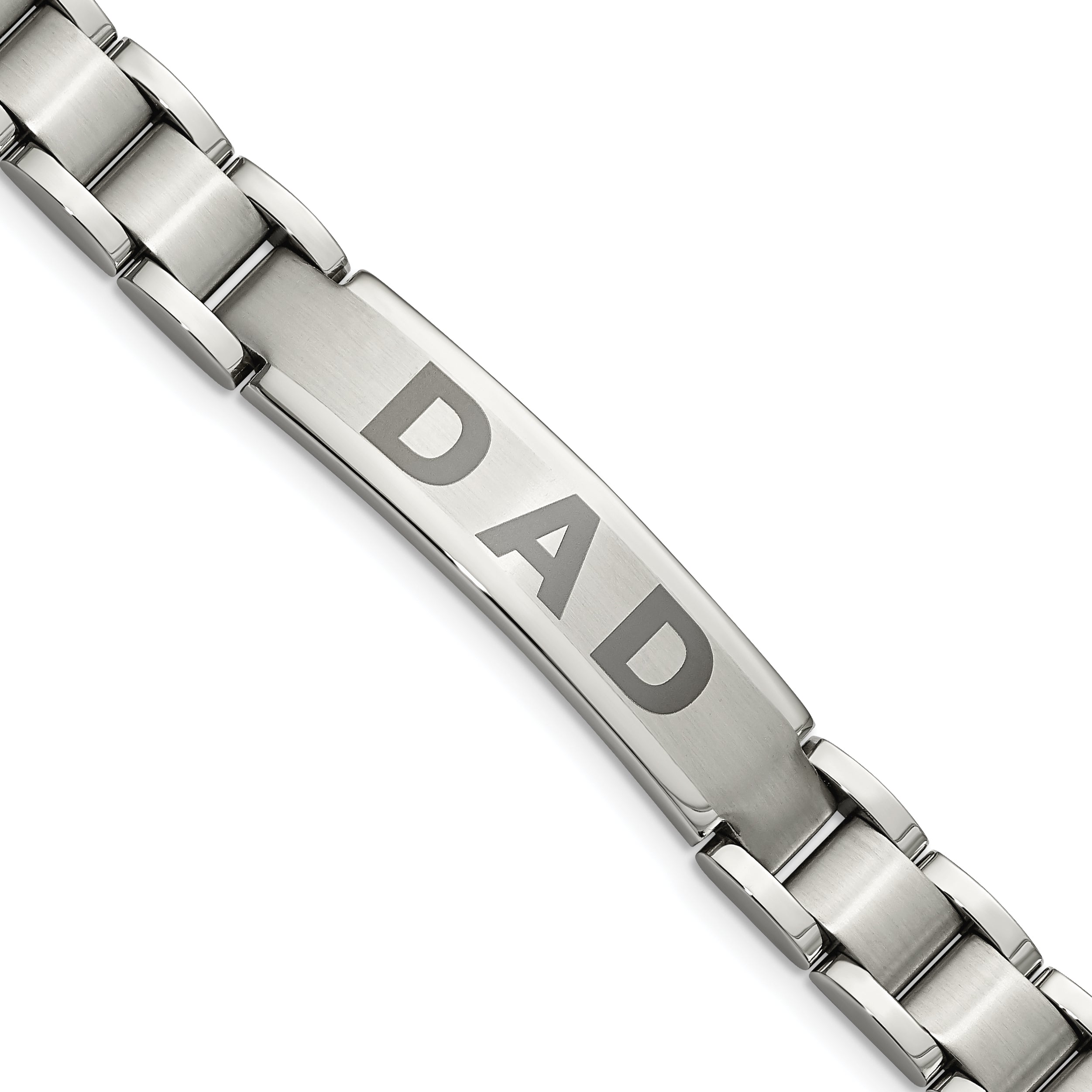 Chisel Stainless Steel Brushed and Polished Lasered DAD 8.75 inch Bracelet Main image