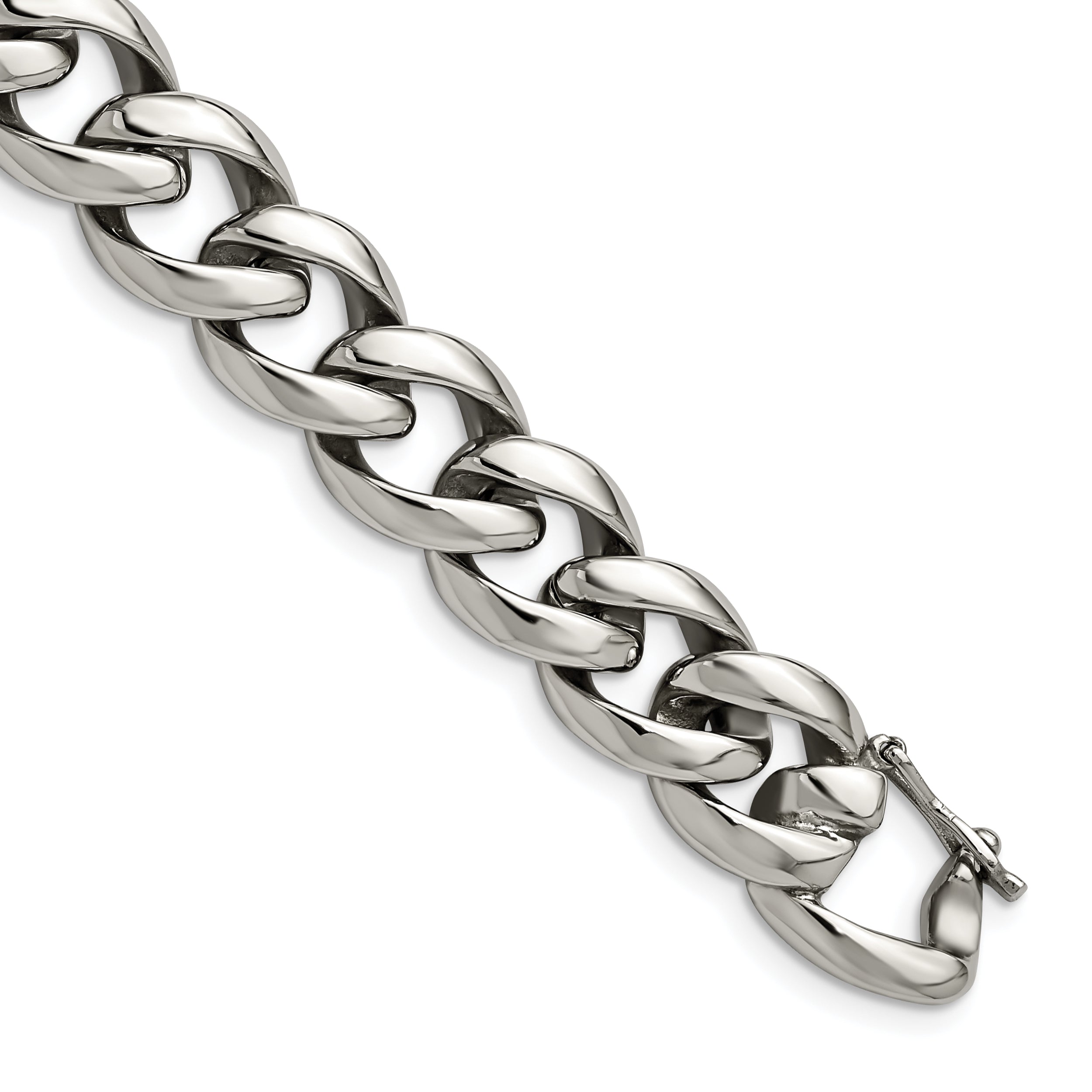 Chisel Stainless Steel Polished 8.25 inch Curb Link Bracelet Main image