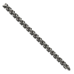 Chisel Stainless Steel Antiqued and Polished 8.5 inch Dragon Scale Link Bracelet