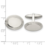 Polished Oval Cufflinks in Stainless Steel