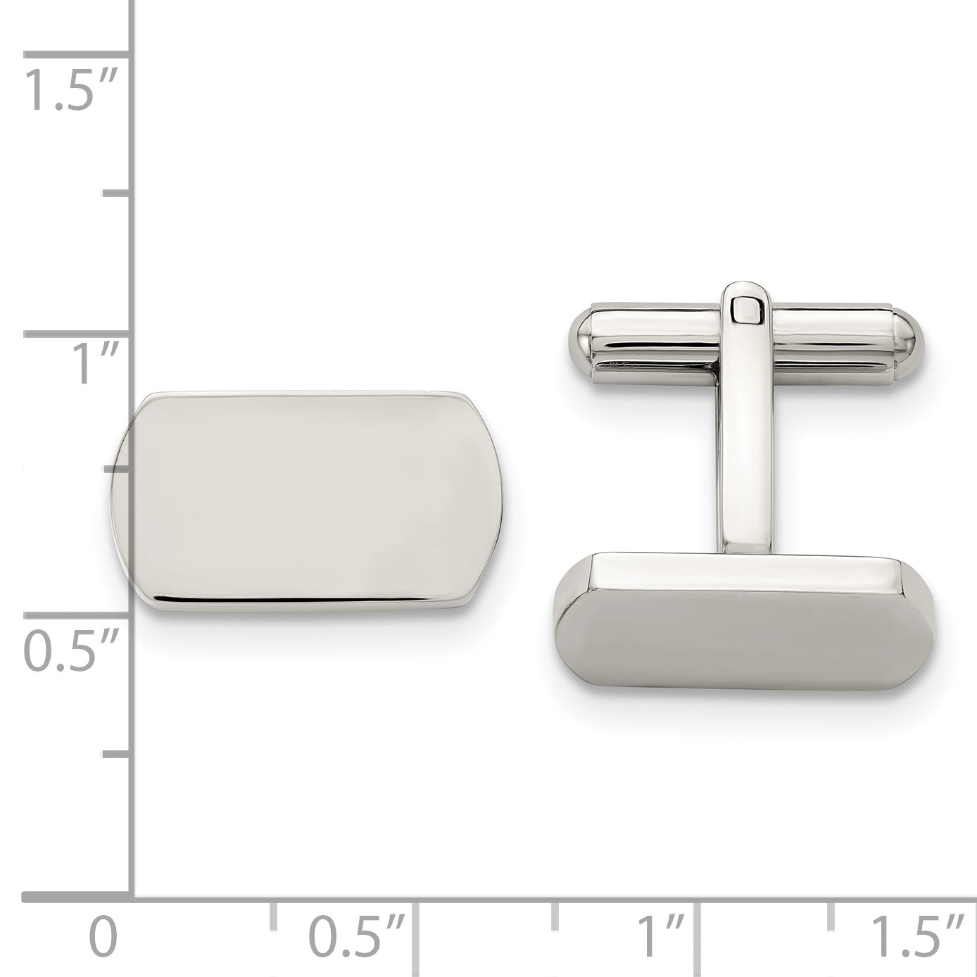 Stainless Steel Polished Cufflinks with Engravable Gift-Ready Design