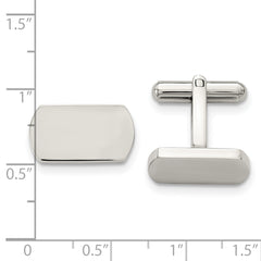 Stainless Steel Polished Cufflinks with Engravable Gift-Ready Design