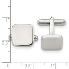 Chisel Stainless Steel Polished Rounded Square Cufflinks
