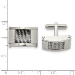 Chisel Stainless Steel Cufflinks with Brushed & Polished Dual Finish Gift Ready