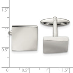 Chisel Polished Stainless Steel Square Cufflinks Engravable Gift Ready