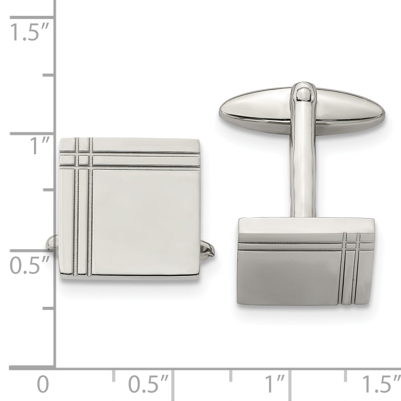 Chisel Stainless Steel Polished Square Cufflinks