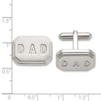 Stainless Steel Dad Cufflinks with Polished Enamel Accent Gift Ready