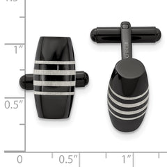 Chisel Stainless Steel Polished Black IP-plated Cufflinks