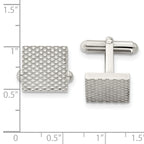 Chisel Stainless Steel Polished Men's Cufflinks with Spotted Texture Gift Ready