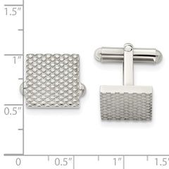 Chisel Stainless Steel Polished Men's Cufflinks with Spotted Texture Gift Ready