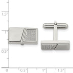 CZ Rectangle Cufflinks in Stainless Steel