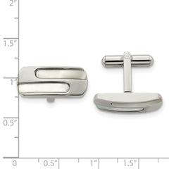 Stainless Steel Cufflinks with Polished Mother of Pearl Inlay  Elegant and Durable
