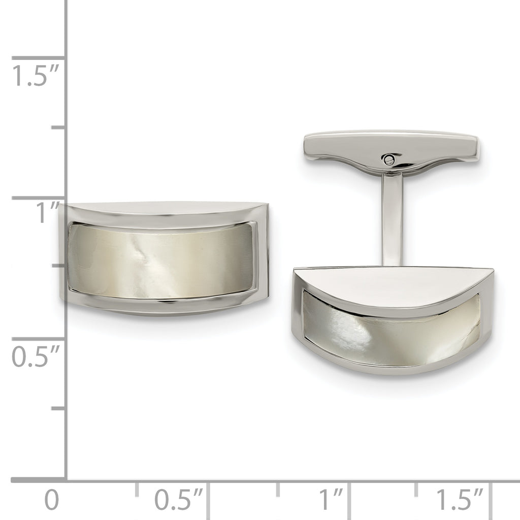 Stainless Steel Cat's Eye Cufflinks with Polished Finish Gift Ready Elegance