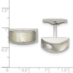 Stainless Steel Cat's Eye Cufflinks with Polished Finish Gift Ready Elegance