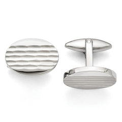 Stainless Steel Polished and Matte Oval Cufflinks