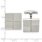 Brushed & Polished Square Cufflinks in Stainless Steel