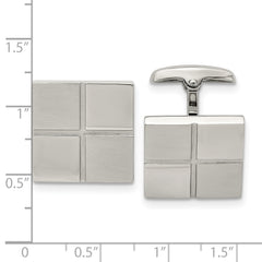 Chisel Stainless Steel Brushed and Polished Square Cufflinks