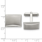 Stainless Steel Rectangle Cufflinks with Polished & Brushed Engravable Finish