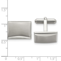 Chisel Stainless Steel Brushed and Polished Rectangle Cufflinks