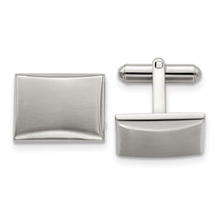 Chisel Stainless Steel Brushed and Polished Rectangle Cufflinks