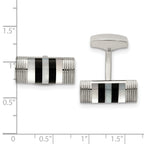 Stainless Steel Mother of Pearl and Onyx Cufflinks Polished Gift-Ready Luxury