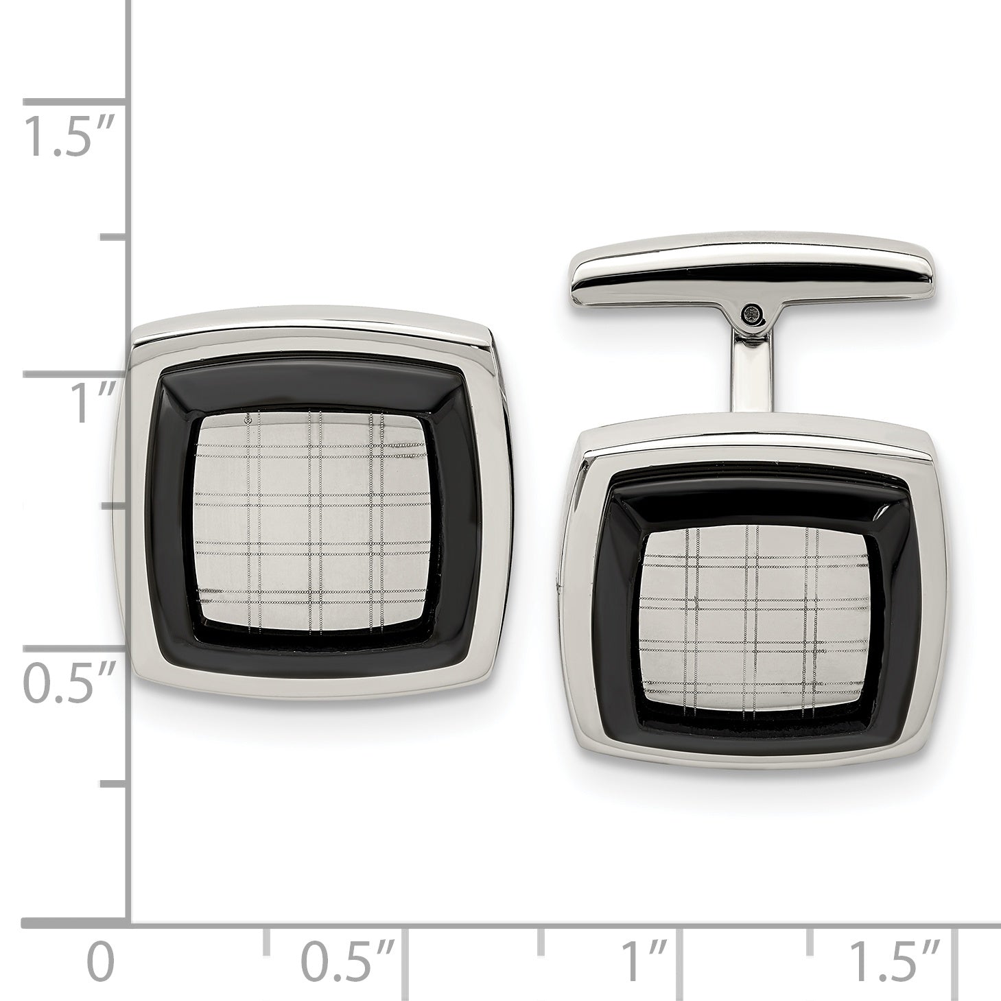 Chisel Stainless Steel Polished Black IP-plated Cufflinks