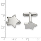 Polished Star Cufflinks in Stainless Steel