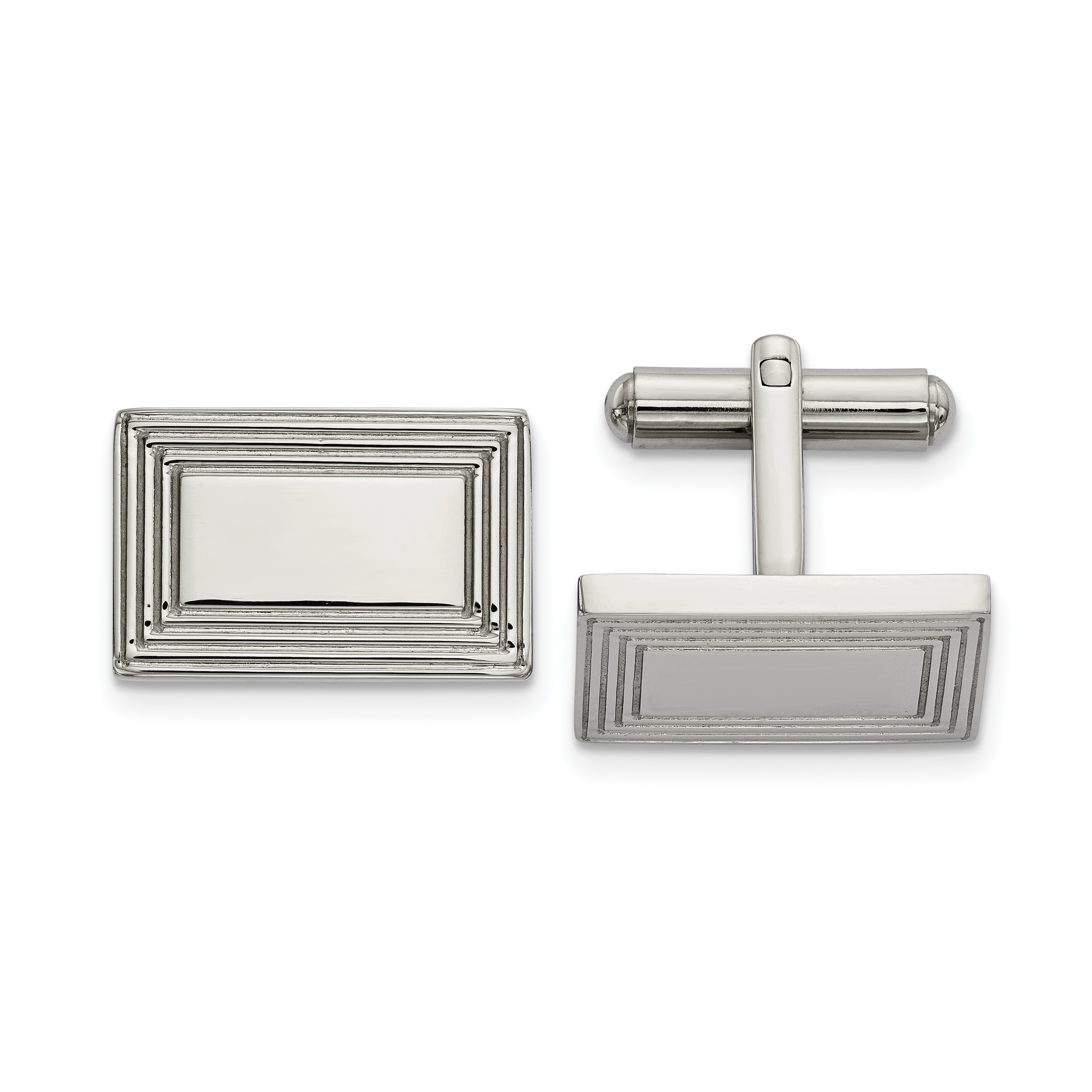 Chisel Stainless Steel Polished Rectangle Cufflinks Main image