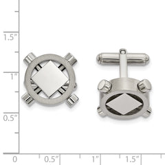 Chisel Stainless Steel Brushed and Polished Cufflinks