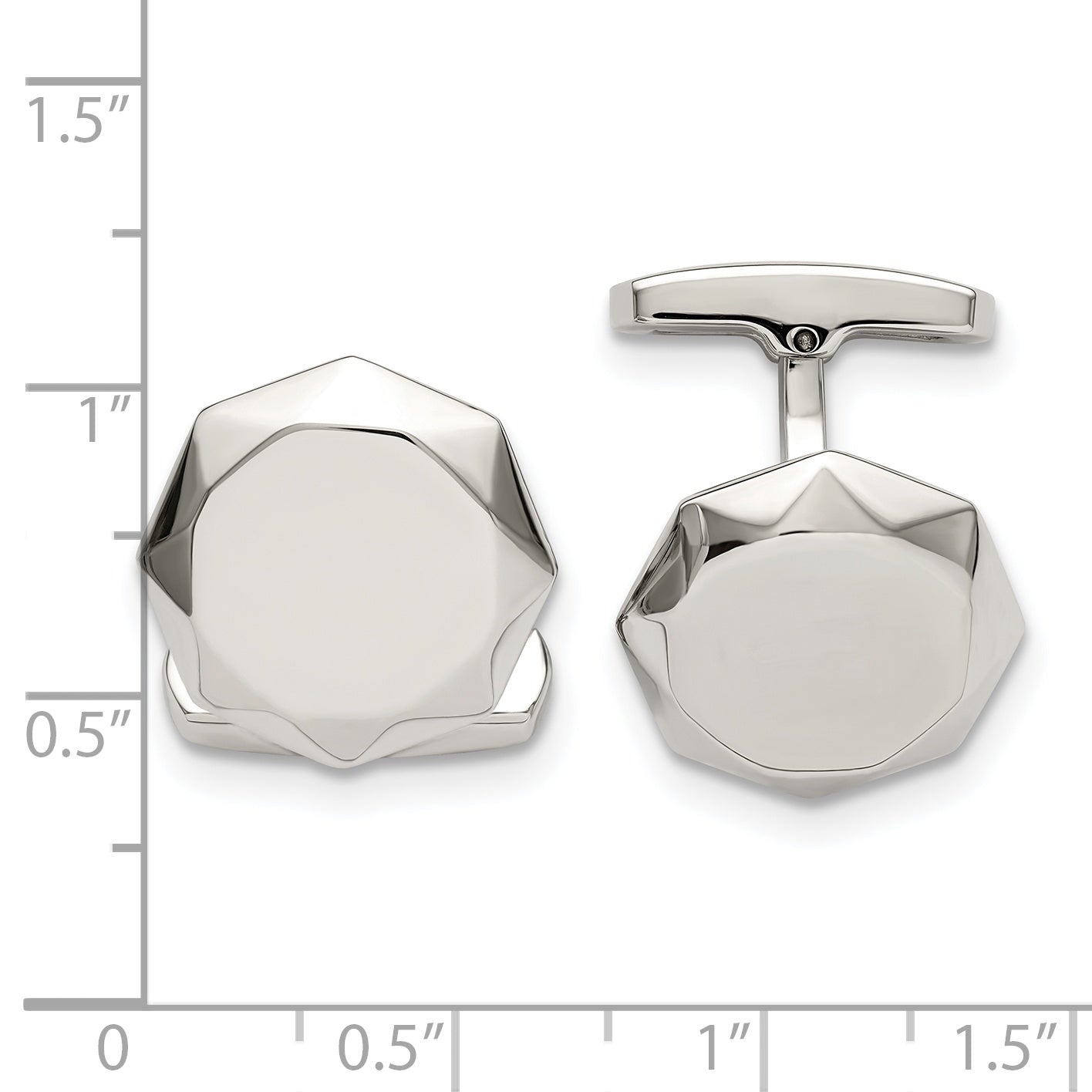 Chisel Stainless Steel Polished Geometric Cuff Links