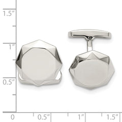 Chisel Stainless Steel Polished Geometric Cuff Links