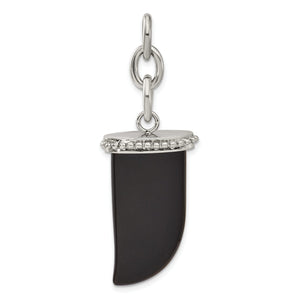 Onyx Fang Interchangeable Charm in Stainless Steel, 57mm - Sophia Jewelers