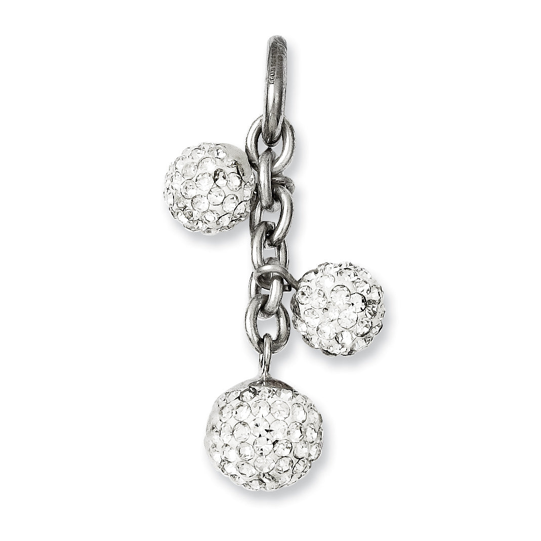 Stainless Steel CZ Interchangeable Charm Pendant Main image