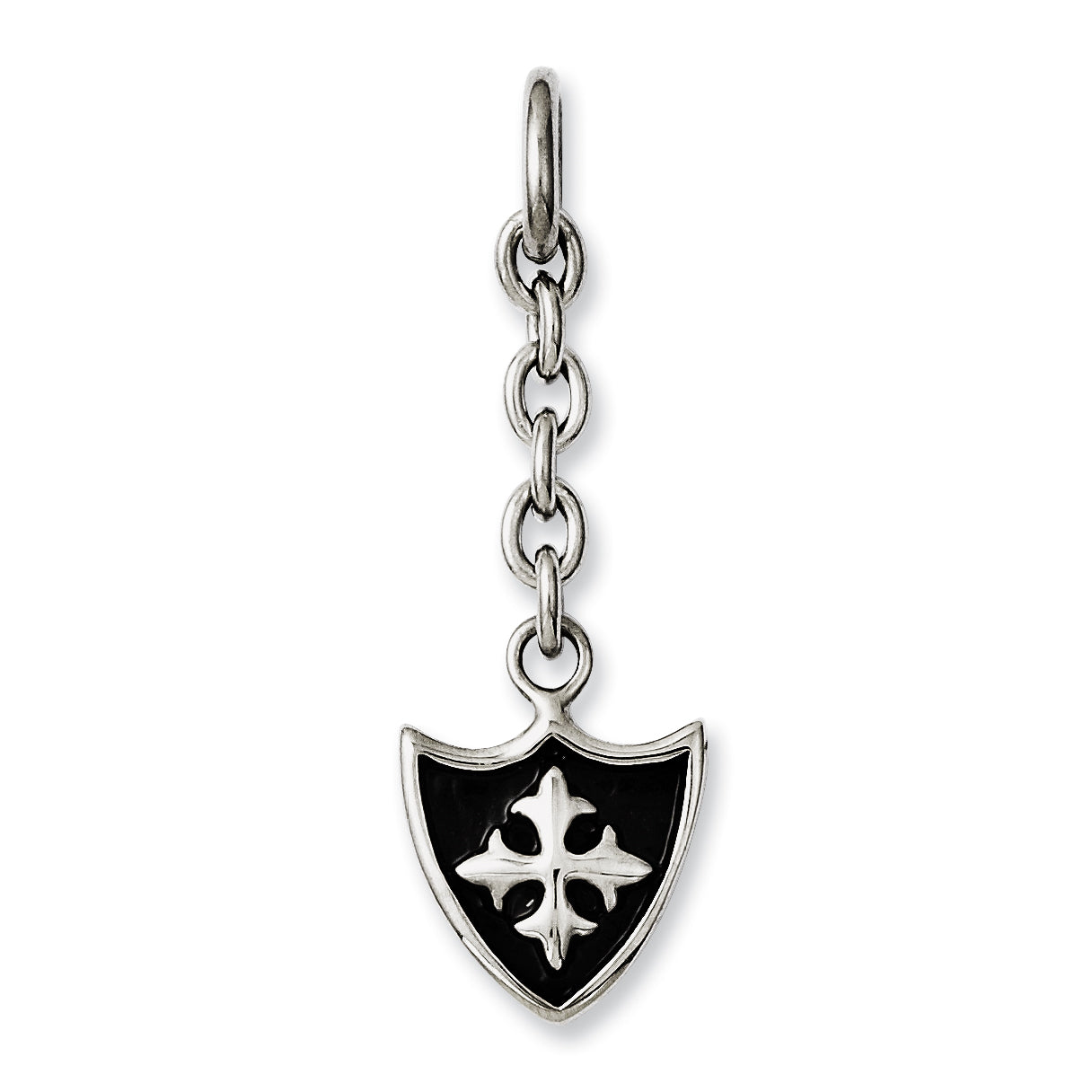 Stainless Steel Shield Interchangeable Charm Pendant Main image