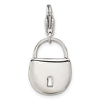 Crystal Lock Charm in Stainless Steel