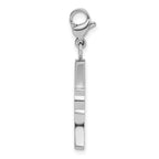 Pink CZ Cross Charm in Stainless Steel