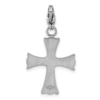 Pink CZ Cross Charm in Stainless Steel