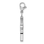 Pink CZ Cross Charm in Stainless Steel