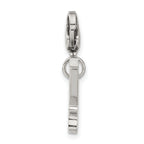 Black CZ Guitar Charm in Stainless Steel