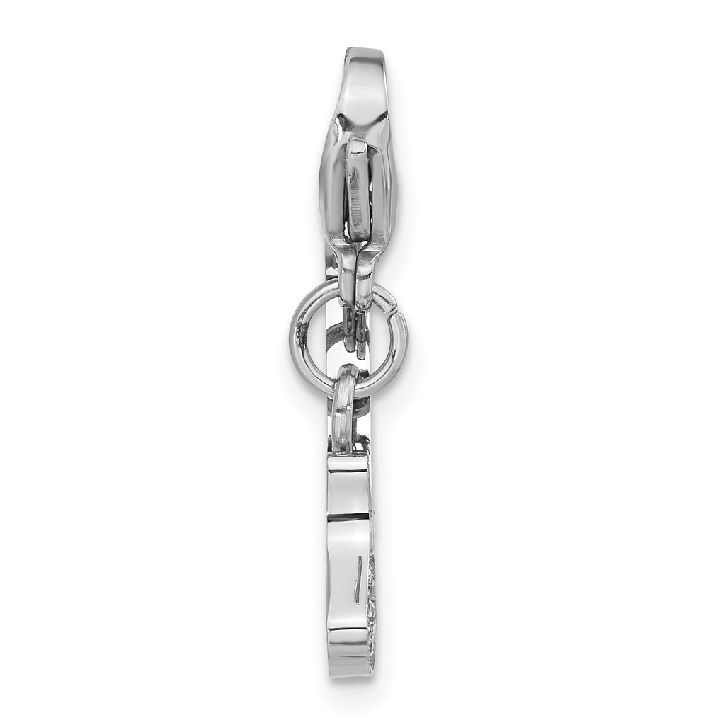 CZ Guitar Charm in Stainless Steel
