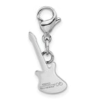 CZ Guitar Charm in Stainless Steel