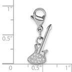 CZ Guitar Charm in Stainless Steel