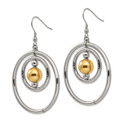 Sophia Jewelers Gold-Tone Stainless Steel Shepherd Hook Earrings With Polished Finish