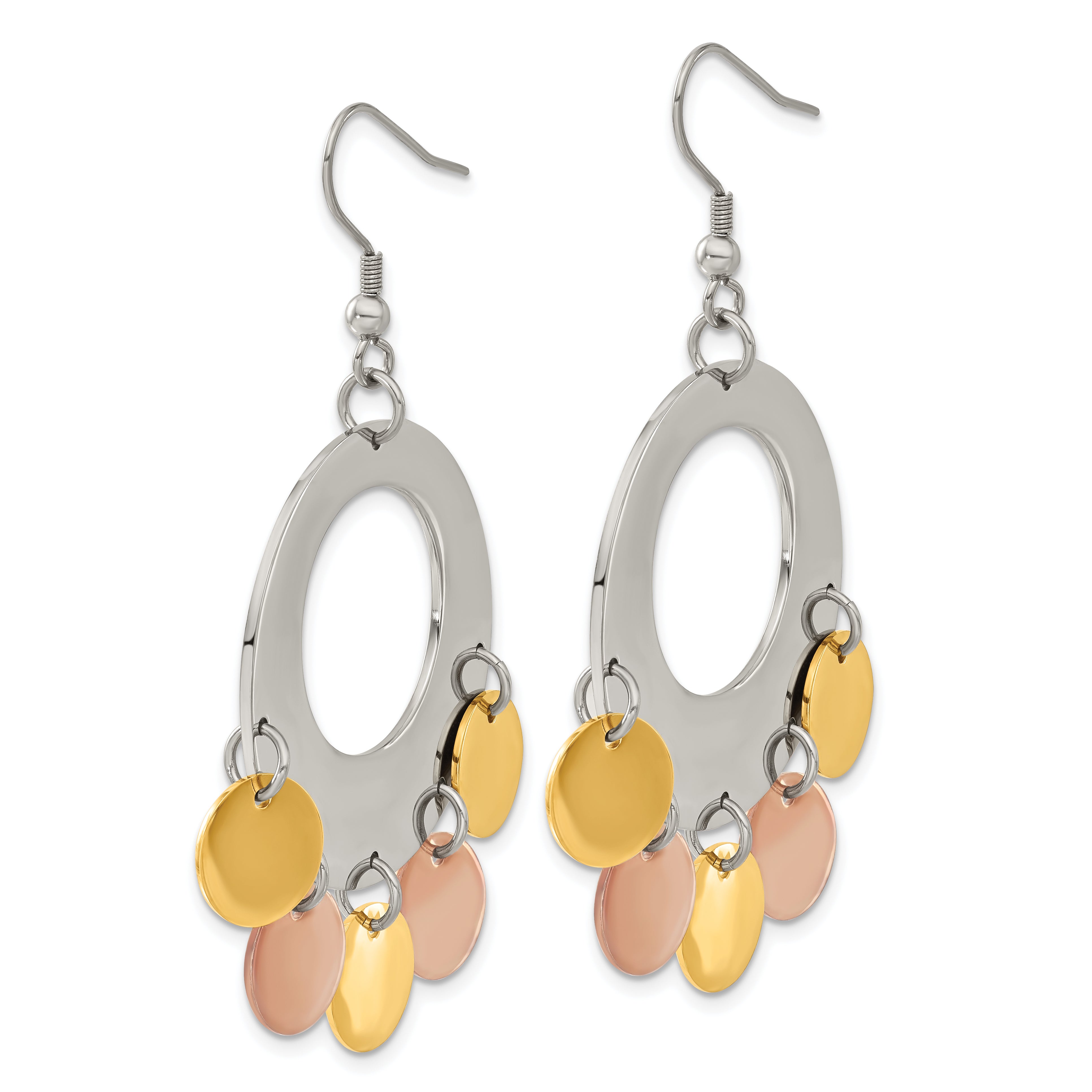 Sophia Jewelers Multi-Tone Stainless Steel Dangle Earrings, Gift Ready