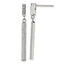 Stainless Steel Polished CZ Bar Post Dangle Earrings