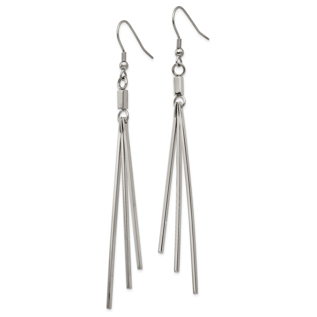 Graduated Three-Bar Dangle Earrings in Stainless Steel