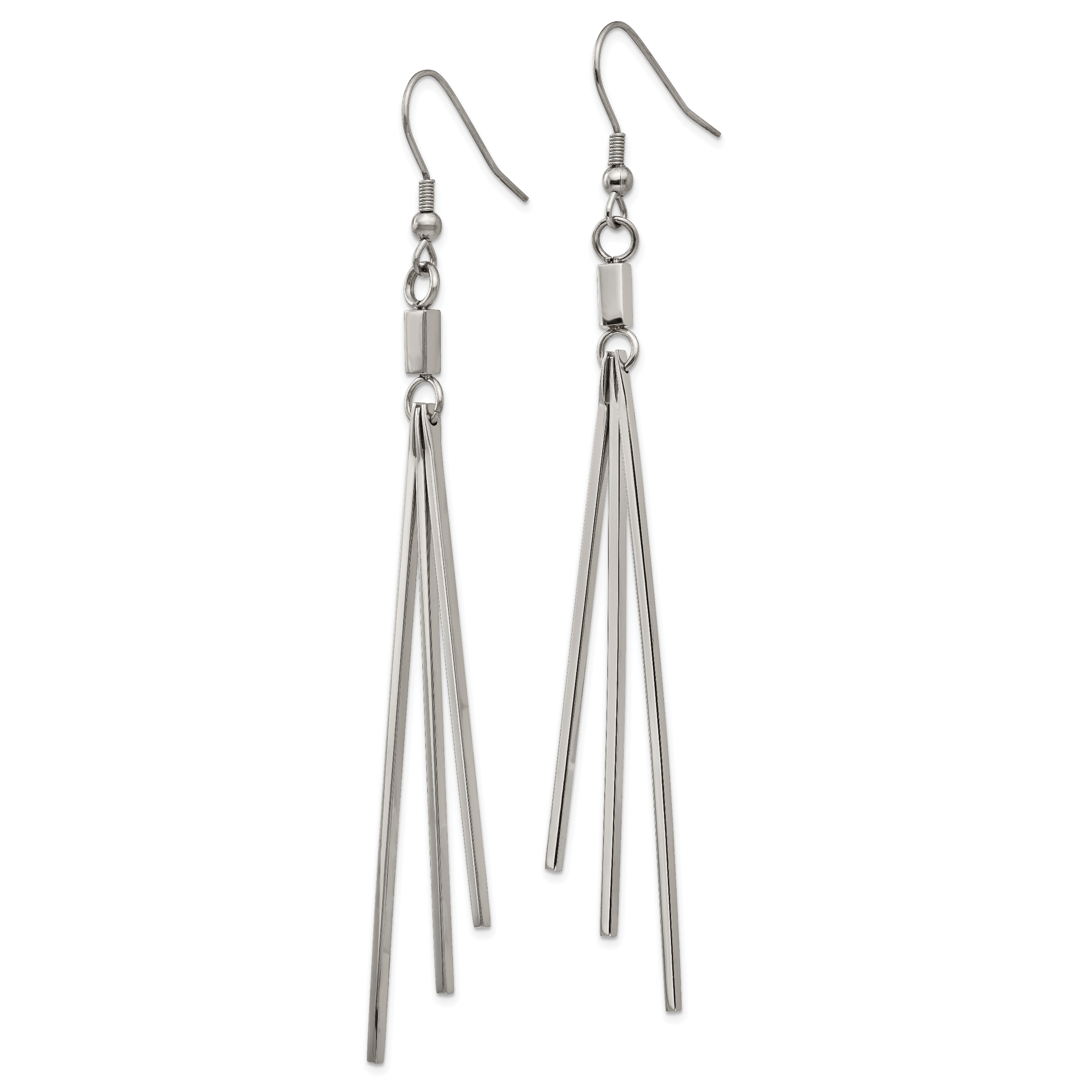 Graduated Three-Bar Dangle Earrings in Stainless Steel