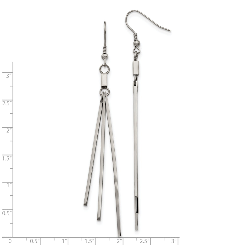 Graduated Three-Bar Dangle Earrings in Stainless Steel